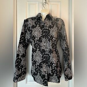 Foxcraft Wrinkle Free LS Black And White  Women’s Shirt 4